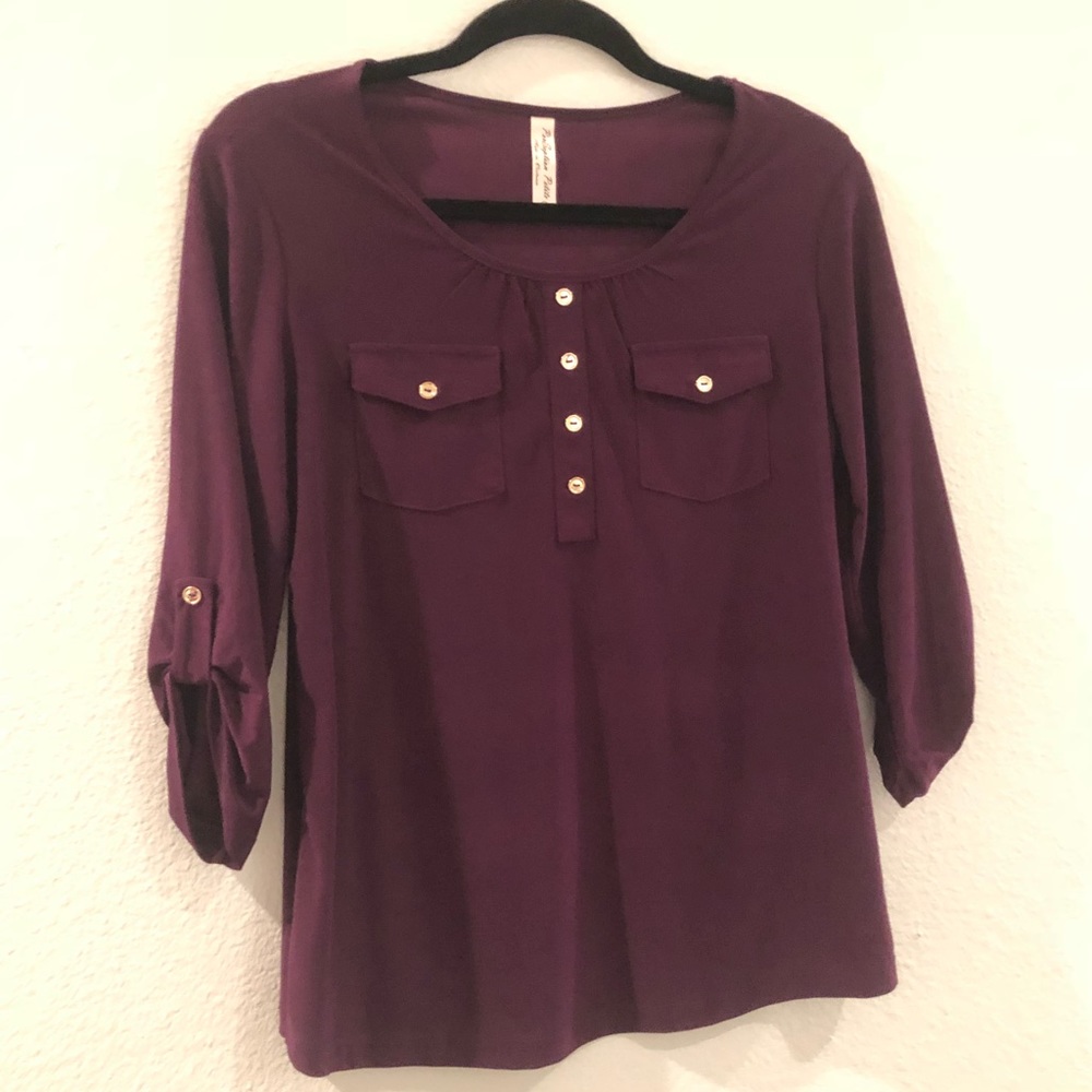 Purple Quarter Length Top
